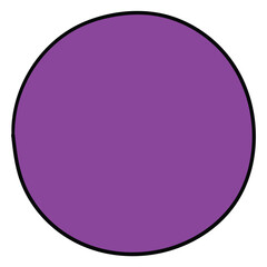 Hand-drawn cartoon purple circle on a white background.