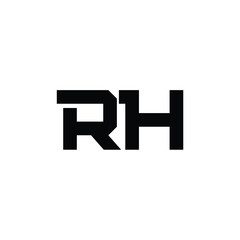 RH monogram logo design letter text name symbol monochrome logotype alphabet character simple logo