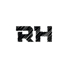 RH monogram logo design letter text name symbol monochrome logotype alphabet character simple logo