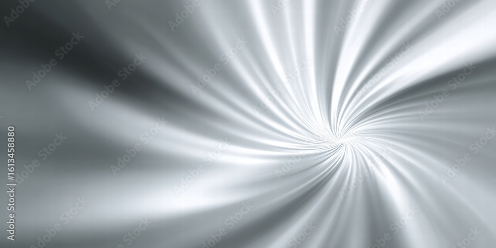 Poster abstract spiral in shades of grey with radial pattern and a focal point, creating a sense of movemen
