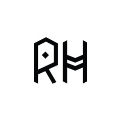 RH monogram logo design letter text name symbol monochrome logotype alphabet character simple logo