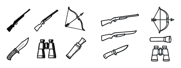 Obraz premium Hunting Gear Icons