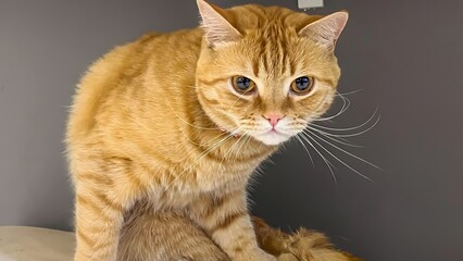 A charming ginger cat gazing with curious eyes.