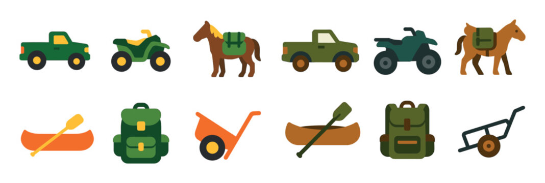 Hunting Transport Icons