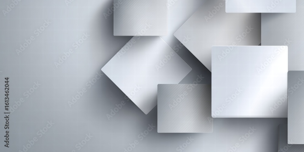 Poster abstract design with squares in different sizes and angles