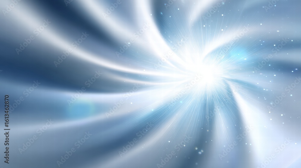 Poster abstract digital design with a bright light source and flowing light effect, evoking a sense of wond