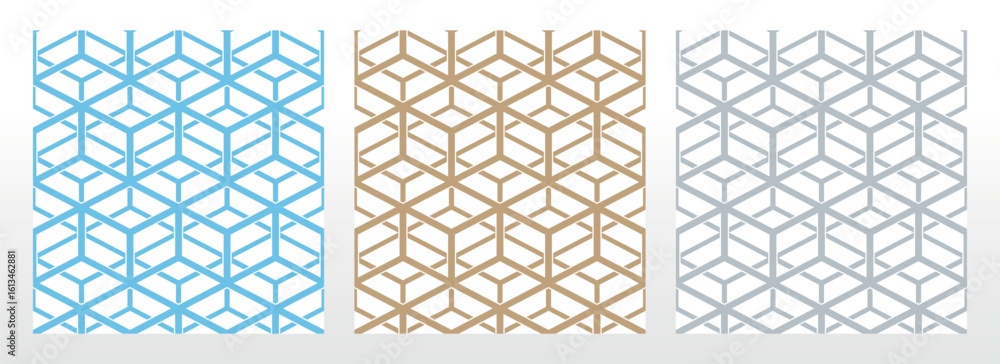 Poster set of abstract geometric patterns. seamless vector backgrounds. colored ornaments graphic modern pa