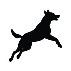 Jumping Dog Vector  Silhouette  