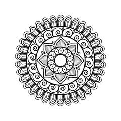  Black and White Mandala Vector Illustration | Intricate Geometric Pattern | Zentangle Inspired Design.

