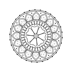  Black and White Mandala Vector Illustration | Intricate Geometric Pattern | Zentangle Inspired Design.


