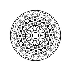  Black and White Mandala Vector Illustration | Intricate Geometric Pattern | Zentangle Inspired Design.

