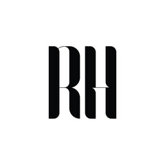 RH monogram logo design letter text name symbol monochrome logotype alphabet character simple logo