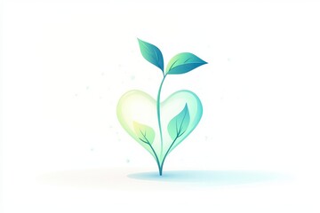 Heart-Shaped Plant Symbolizing Growth and Environmental Awareness