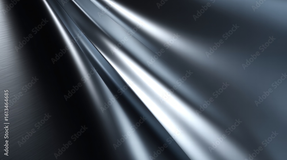 Poster a metallic surface with an abstract design that reflects light