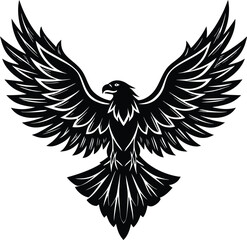 eagle bird silhouette flying upward.