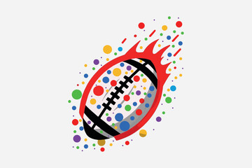 Dynamic Football with Colorful Dots Design