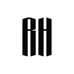 RH monogram logo design letter text name symbol monochrome logotype alphabet character simple logo
