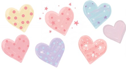 Pastel hearts illustration