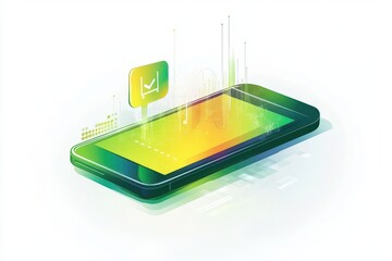 Modern Smartphone with Graphic Interface and Emerging Technology Effects