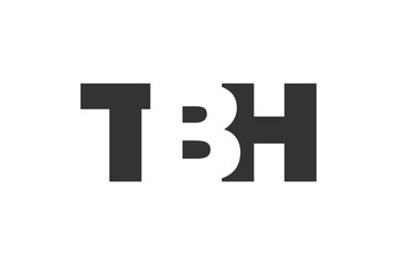 Obraz premium TBH logo design. Initial letter T B H bold font style for tech startups, consulting, corporate branding. Creative company name, headlines typography identity, trendy logotype.