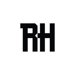 RH monogram logo design letter text name symbol monochrome logotype alphabet character simple logo