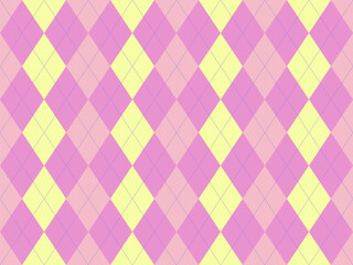 Delightful pastel argyle pattern in soft pink and yellow.  Perfect for backgrounds, textiles, stationery, or websites needing a touch of gentle elegance and playful sophistication.