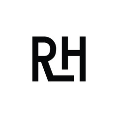 RH monogram logo design letter text name symbol monochrome logotype alphabet character simple logo