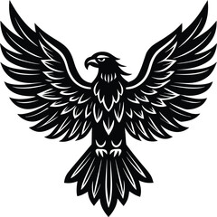 Obraz premium majestic eagle spread wings upward.