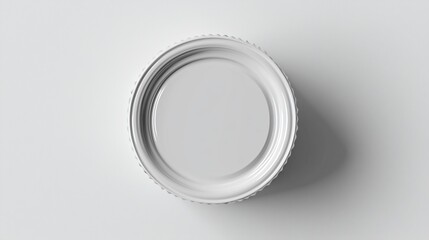 Blank, round, white cap