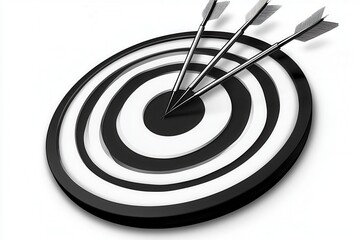 Precision Target with Arrows Representing Achievement and Focus