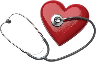 Heart shape with stethoscope wrapped around.