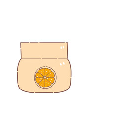 illustration of orange moisturaizer cream with lemon