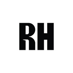 RH monogram logo design letter text name symbol monochrome logotype alphabet character simple logo