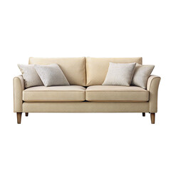 Beige sofa with patterned pillows couch furniture