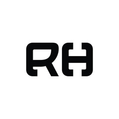 RH monogram logo design letter text name symbol monochrome logotype alphabet character simple logo
