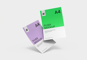 Floating A4 Flyer Mockup