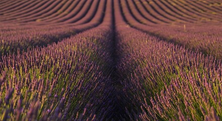 Endless Lavender Fields at Sunset