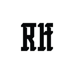 RH monogram logo design letter text name symbol monochrome logotype alphabet character simple logo