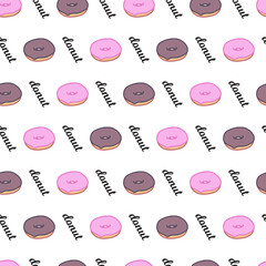 Sweet Berry and Chocolate Glazed Donuts Pattern. A sweet and appetizing pattern ideal for bakery lovers and dessert designs. Perfect for food-themed, packaging, cafe menus, etc.