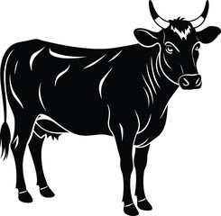 Fototapeta premium Strong Cow Profile Icon Design.