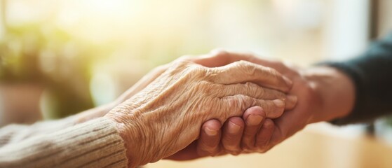 Fototapeta premium The Hands of Connection and Compassion in a Touching Moment of Care