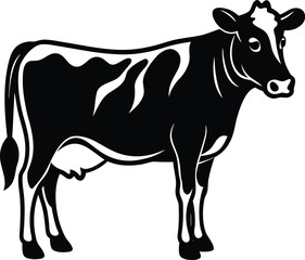 stylized dairy cow vector icon.