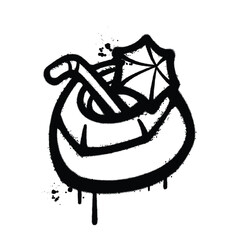 Graffiti Spray coconut ice on isolated white background