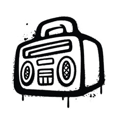 Graffiti Spray radio on isolated white background