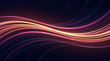 Obraz premium Dynamic Glowing Wavy Lines