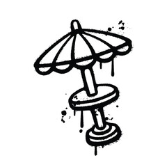 Graffiti Spray umbrella on isolated white background