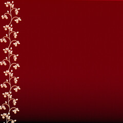 Red Gradient Background with Floral Border Decorative.eps