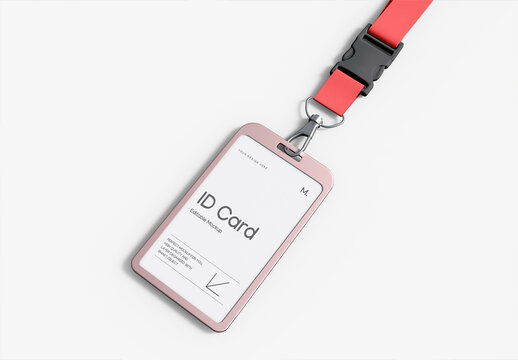 Hanging ID Card Holder Mockup