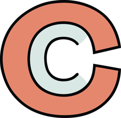 copyright symbol vector illustration on transparent background