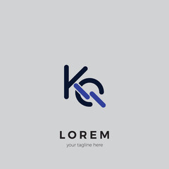 A simple and attractive classic initial KQ Monogram letter logo icon design